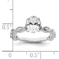 14k White Gold 1/8 Ct. Lab Grown Diamond VS/SI+ G+ 1 Ct. Center Oval Engagement Ring