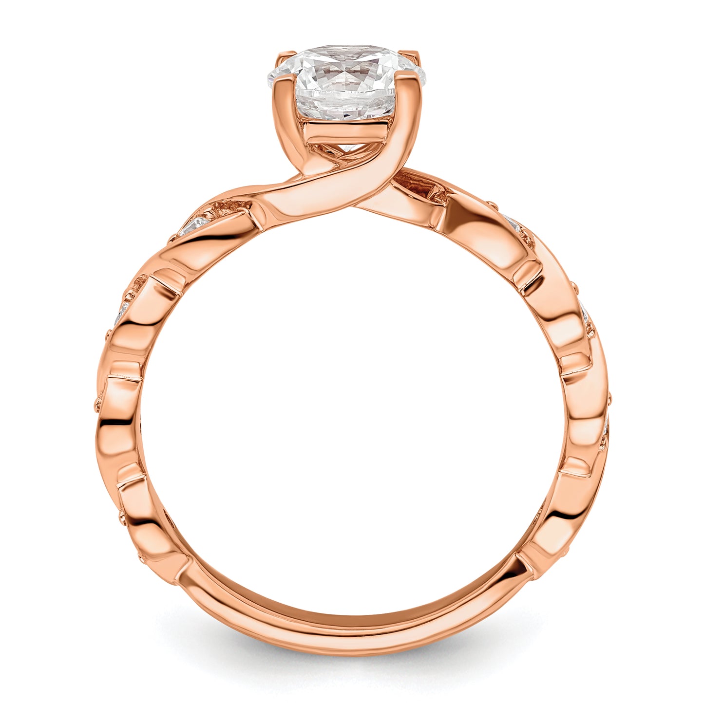 14k Rose Gold 1/6 Ct. Lab Grown Diamond VS/SI+ G+ 1 Ct. Center Round Engagement Ring