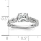 14k White Gold 3/8 Ct. Lab Grown Diamond VS/SI+ G+ 1 Ct. Center Cushion Engagement Ring