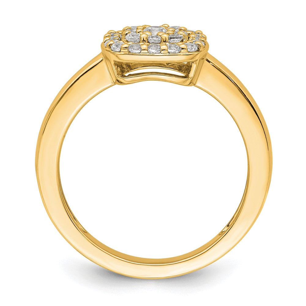 14k Yellow Gold 3/8 Ct. Lab Grown Diamond VS/SI+ G+ Complete Square Halo Ring