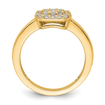 14k Yellow Gold 3/8 Ct. Lab Grown Diamond VS/SI+ G+ Complete Square Halo Ring