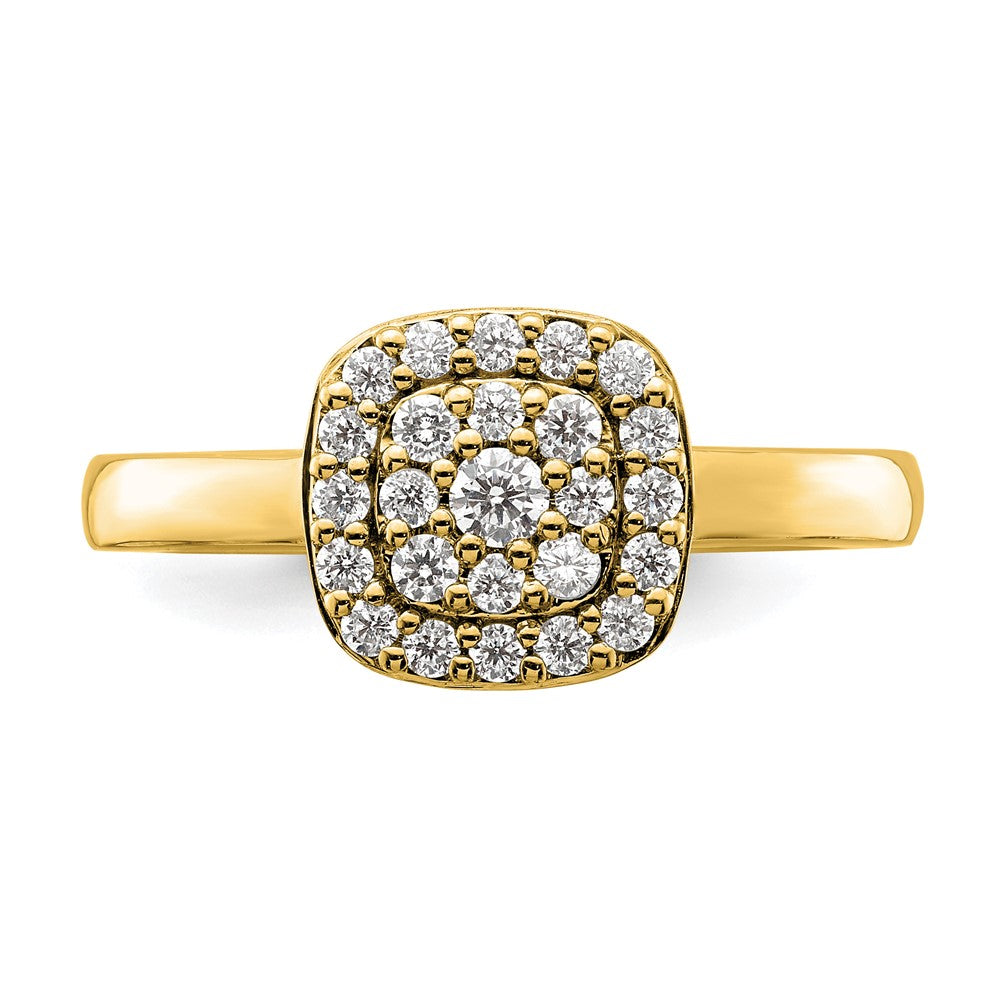 14k Yellow Gold 3/8 Ct. Lab Grown Diamond VS/SI+ G+ Complete Square Halo Ring