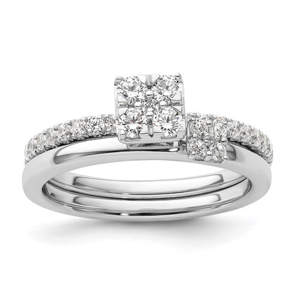 Two Promises 14k White Gold 1/2 Ct. Lab Grown Diamond VS/SI+ G+ Cluster Engagement Ring