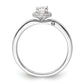 Two Promises 14k White Gold 1/2 Ct. Lab Grown Diamond VS/SI+ G+ Petite Halo Engagement Ring