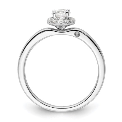 Two Promises 14k White Gold 1/2 Ct. Lab Grown Diamond VS/SI+ G+ Petite Halo Engagement Ring