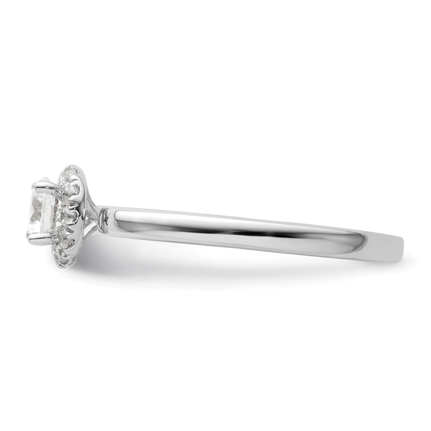 Two Promises 14k White Gold 1/2 Ct. Lab Grown Diamond VS/SI+ G+ Petite Halo Engagement Ring