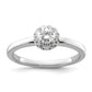 Two Promises 14k White Gold 1/2 Ct. Lab Grown Diamond VS/SI+ G+ Petite Halo Engagement Ring