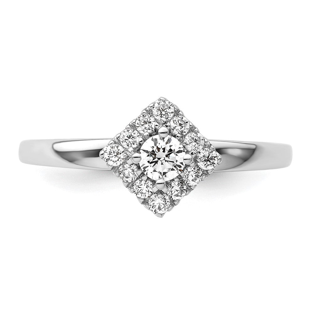Two Promises 14k White Gold 1/3 Ct. Lab Grown Diamond VS/SI+ G+ Halo Engagement Ring
