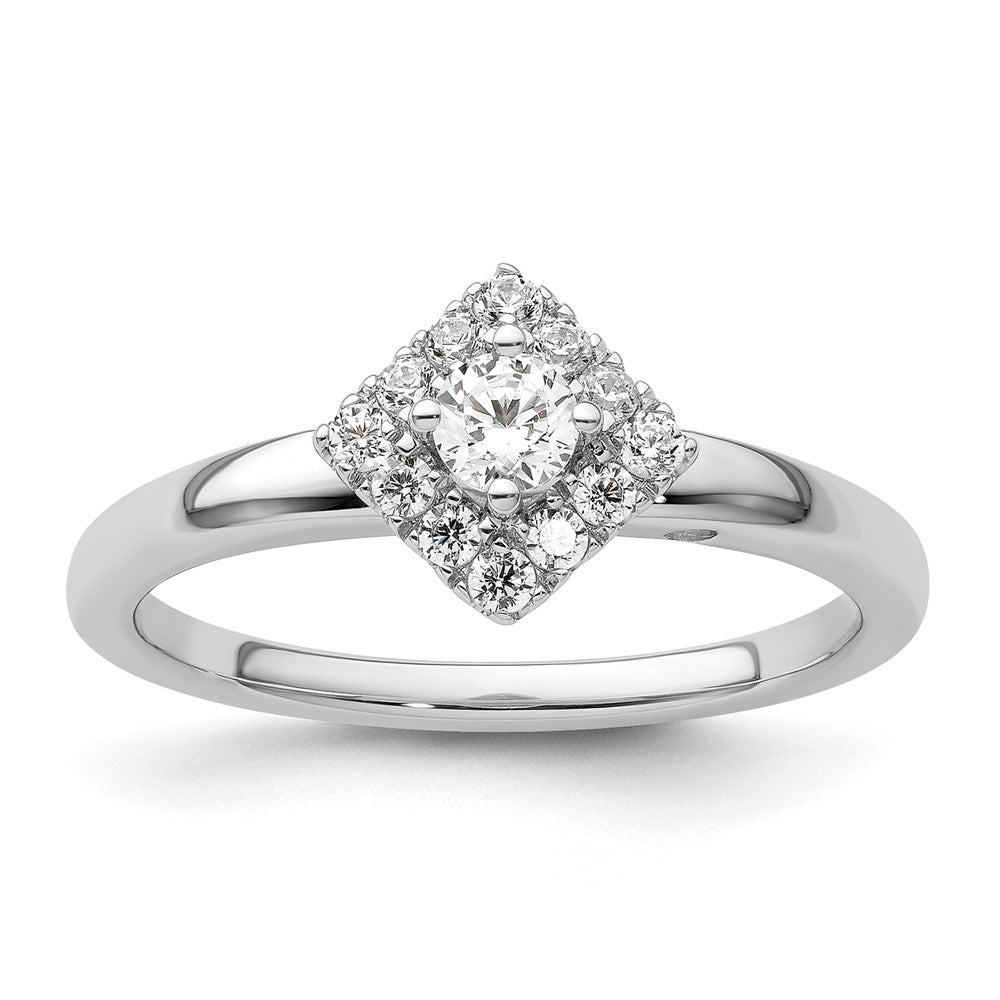 Two Promises 14k White Gold 1/3 Ct. Lab Grown Diamond VS/SI+ G+ Halo Engagement Ring