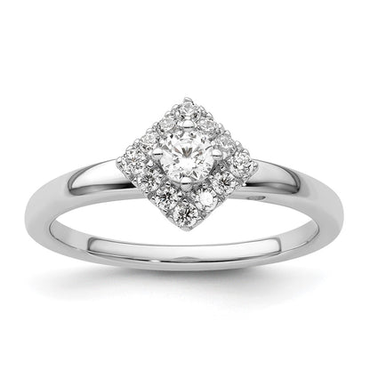 Two Promises 14k White Gold 1/3 Ct. Lab Grown Diamond VS/SI+ G+ Halo Engagement Ring