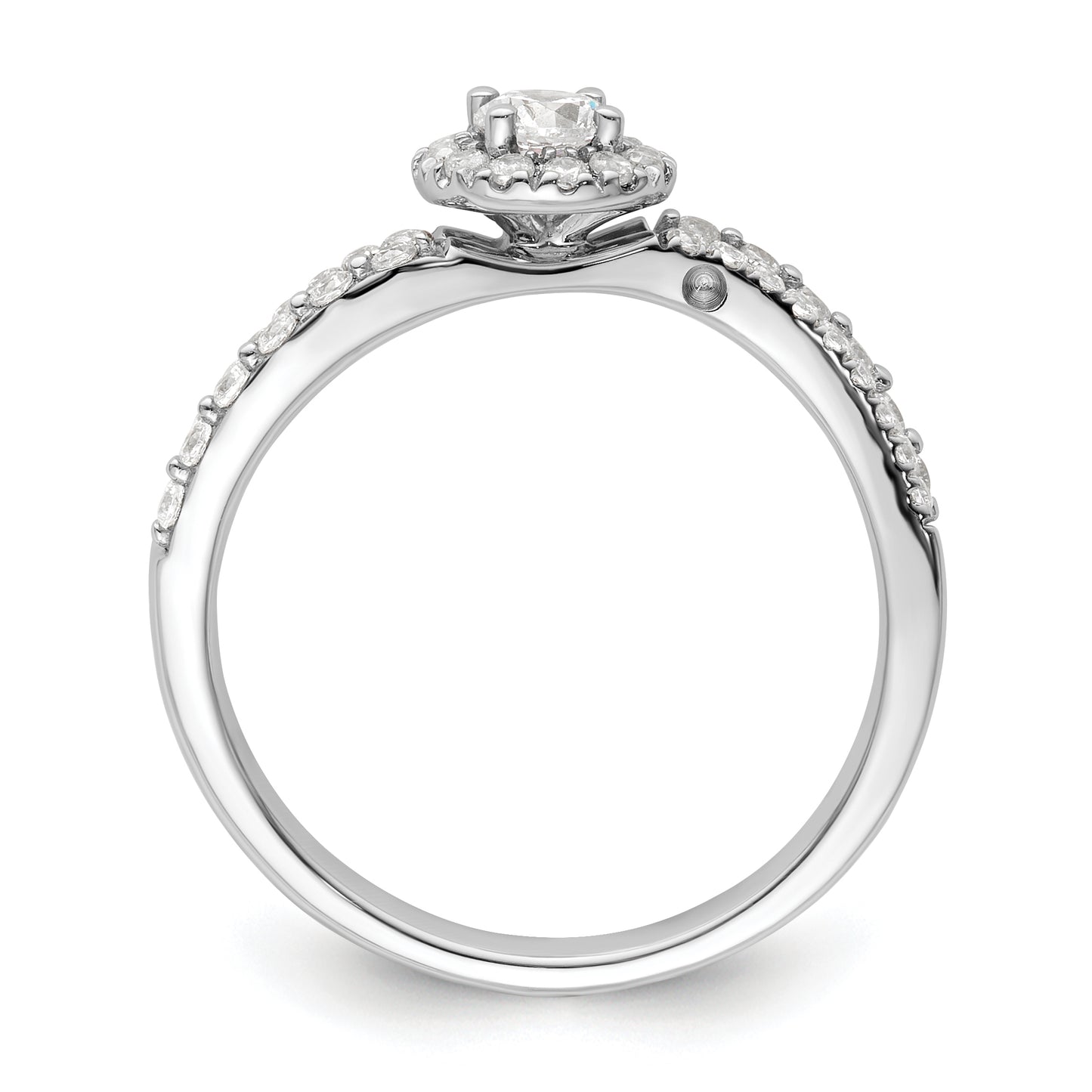 Two Promises 14k White Gold 1/2 Ct. Lab Grown Diamond VS/SI+ G+ Halo Engagement Ring