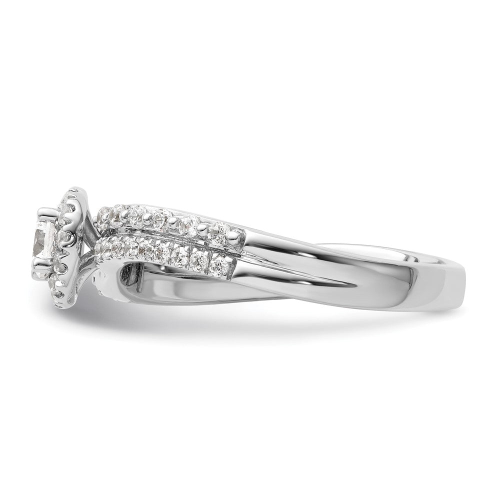 Two Promises 14k White Gold 1/2 Ct. Lab Grown Diamond VS/SI+ G+ Halo Engagement Ring
