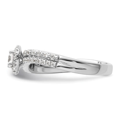 Two Promises 14k White Gold 1/2 Ct. Lab Grown Diamond VS/SI+ G+ Halo Engagement Ring