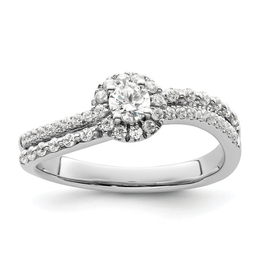 Two Promises 14k White Gold 1/2 Ct. Lab Grown Diamond VS/SI+ G+ Halo Engagement Ring