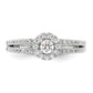 14K White Gold Lab Grown VS/SI FGH Diamond Two Promises Halo Engagement Ring