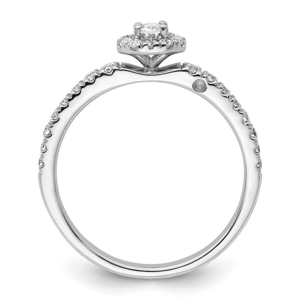 Two Promises 14k White Gold 5/8 Ct. Lab Grown Diamond VS/SI+ G+ Petite Halo Engagement Ring