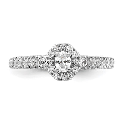 Two Promises 14k White Gold 5/8 Ct. Lab Grown Diamond VS/SI+ G+ Petite Halo Engagement Ring