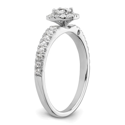 Two Promises 14k White Gold 5/8 Ct. Lab Grown Diamond VS/SI+ G+ Petite Halo Engagement Ring