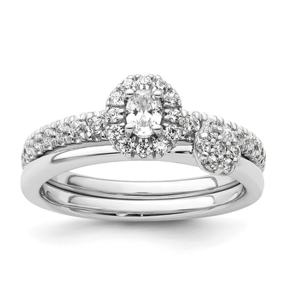 Two Promises 14k White Gold 5/8 Ct. Lab Grown Diamond VS/SI+ G+ Petite Halo Engagement Ring
