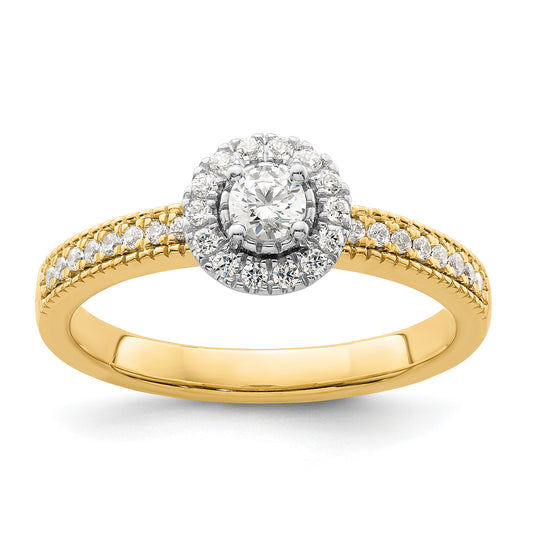 14K Two-Tone Lab Grown VS/SI+ G+ Diamond Two Promises Halo Engagement