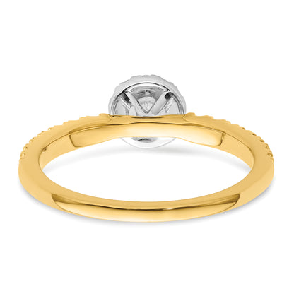 14k Two-tone Two Promises Two Tone 5/8 Ct. Lab Grown Diamond VS/SI+ G+ Petite Halo Engagement Ring