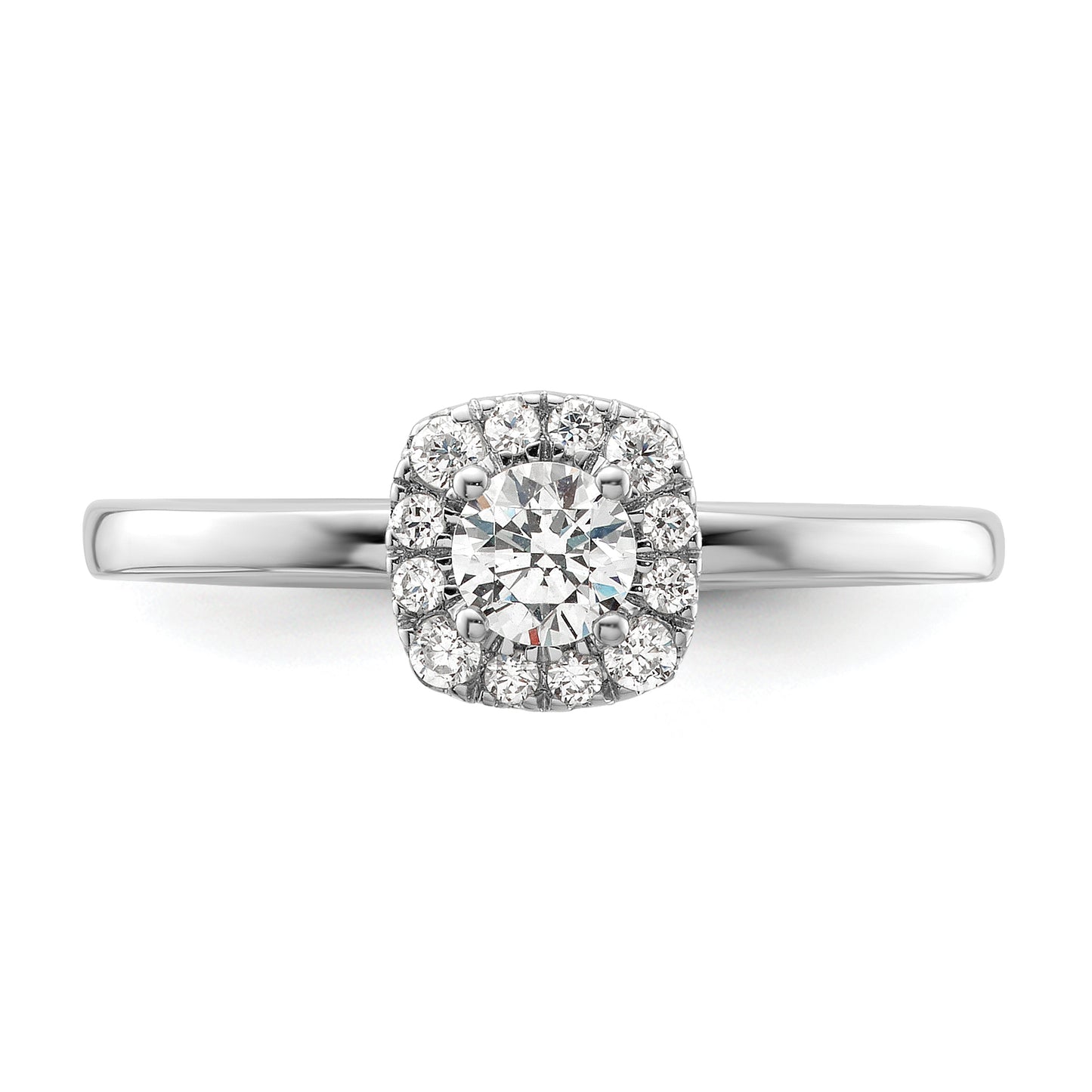 Two Promises 14k White Gold 3/8 Ct. Lab Grown Diamond VS/SI+ G+ Petite Halo Engagement Ring