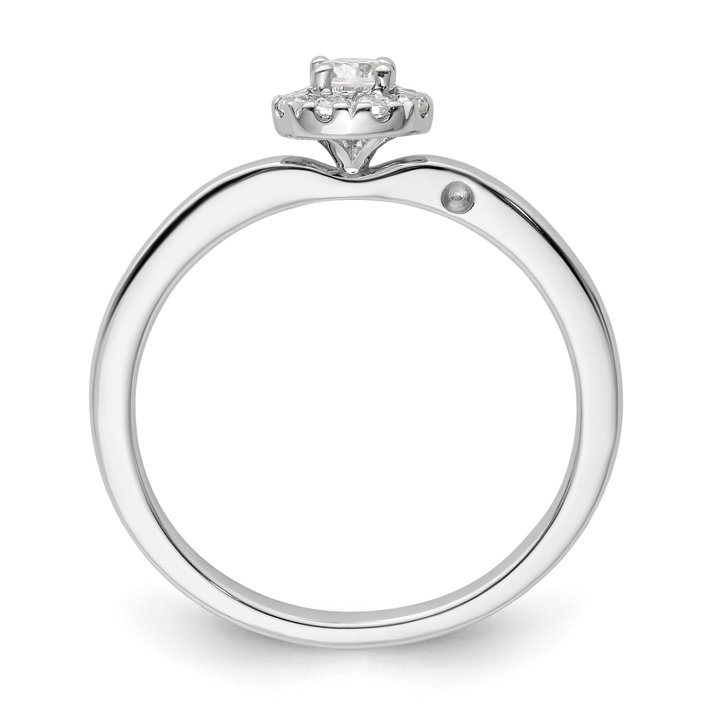 Two Promises 14k White Gold 1/3 Ct. Lab Grown Diamond VS/SI+ G+ Petite Halo Engagement Ring