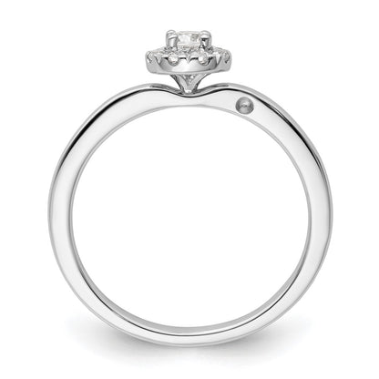 Two Promises 14k White Gold 1/3 Ct. Lab Grown Diamond VS/SI+ G+ Complete Petite Halo Engagement Ring
