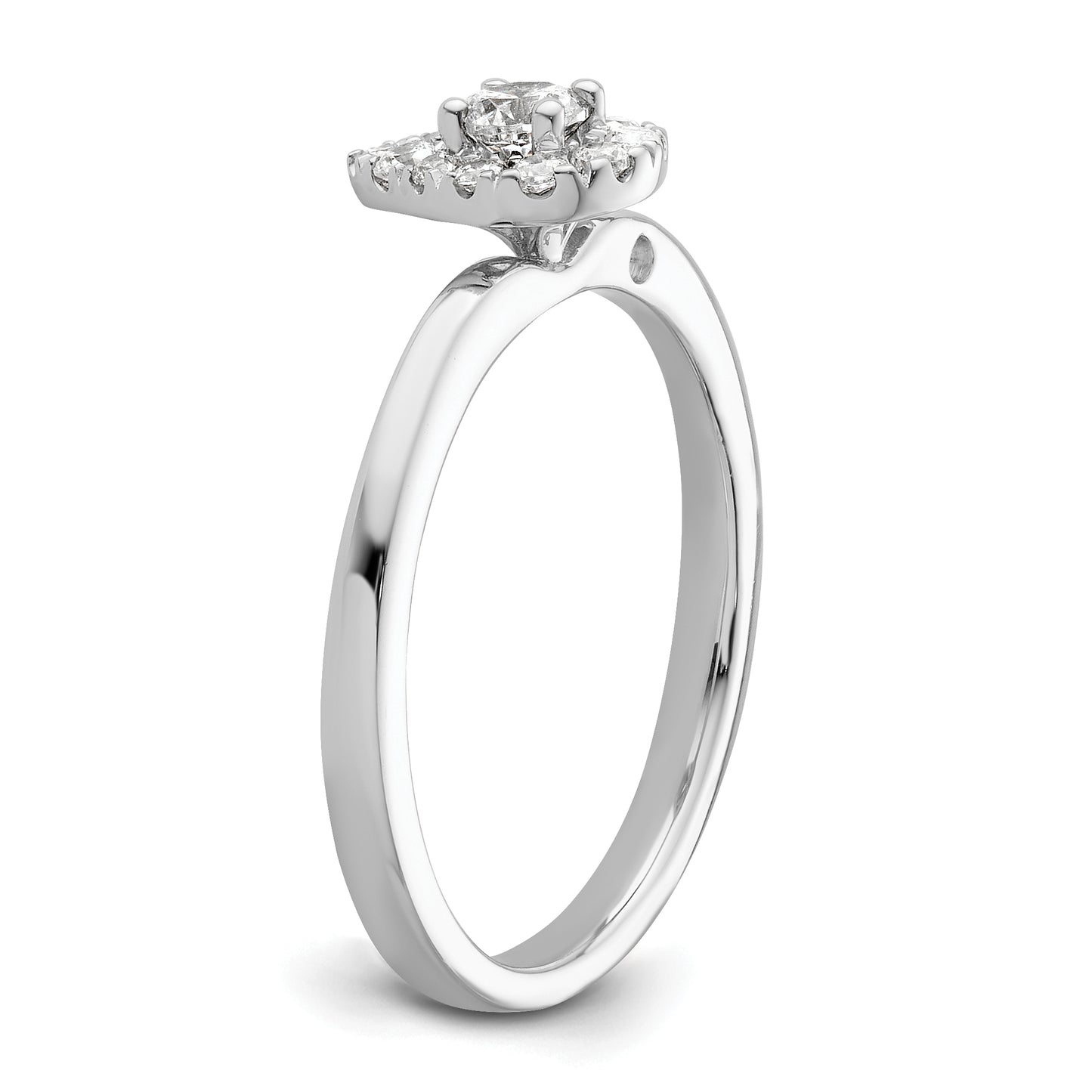 Two Promises 14k White Gold 1/3 Ct. Lab Grown Diamond VS/SI+ G+ Petite Halo Engagement Ring