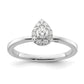 Two Promises 14k White Gold 1/3 Ct. Lab Grown Diamond VS/SI+ G+ Petite Halo Engagement Ring