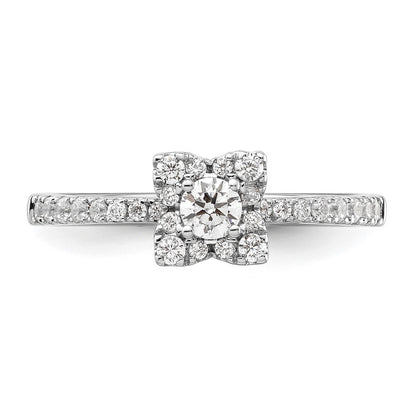 Two Promises 14k White Gold 3/8 Ct. Lab Grown Diamond VS/SI+ G+ Halo Engagement Ring