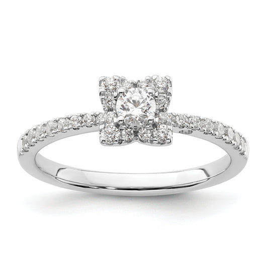 Two Promises 14k White Gold 3/8 Ct. Lab Grown Diamond VS/SI+ G+ Halo Engagement Ring