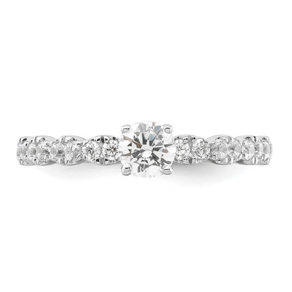 Two Promises 14k White Gold 5/8 Ct. Lab Grown Diamond VS/SI+ G+ Petite Engagement Ring