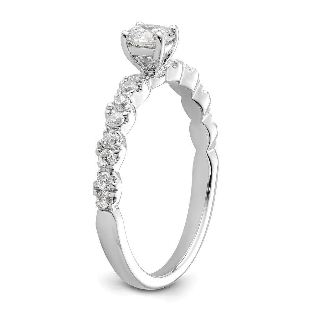 Two Promises 14k White Gold 5/8 Ct. Lab Grown Diamond VS/SI+ G+ Petite Engagement Ring