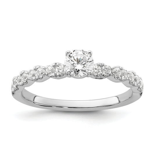 Two Promises 14k White Gold 5/8 Ct. Lab Grown Diamond VS/SI+ G+ Petite Engagement Ring