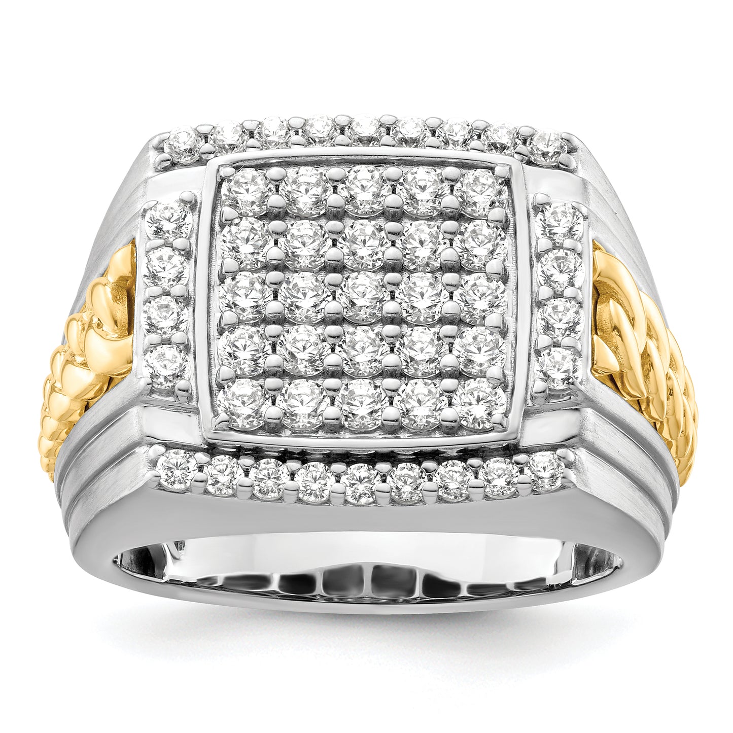 14k Two-Tone 1 1/2 Ct. Lab Grown Diamond VS/SI+ G+ Men's Ring