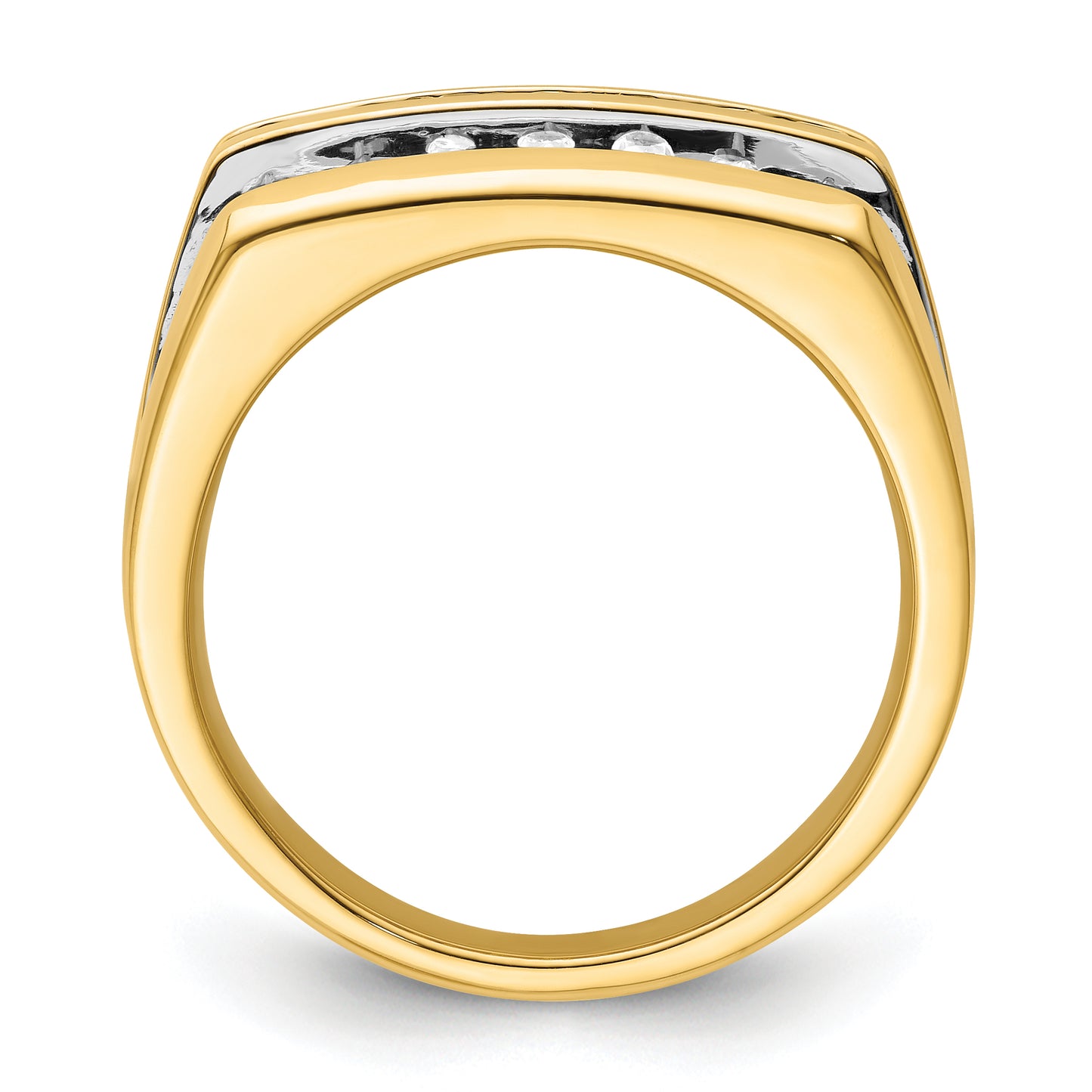 14k Yellow Gold Rhodium-plated 1 1/6 Ct. Lab Grown Diamond VS/SI+ G+ Men's Ring