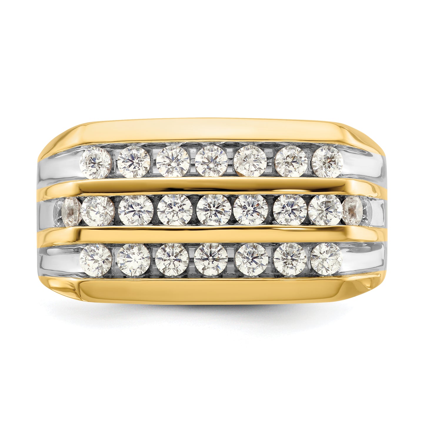 14k Yellow Gold Rhodium-plated 1 1/6 Ct. Lab Grown Diamond VS/SI+ G+ Men's Ring