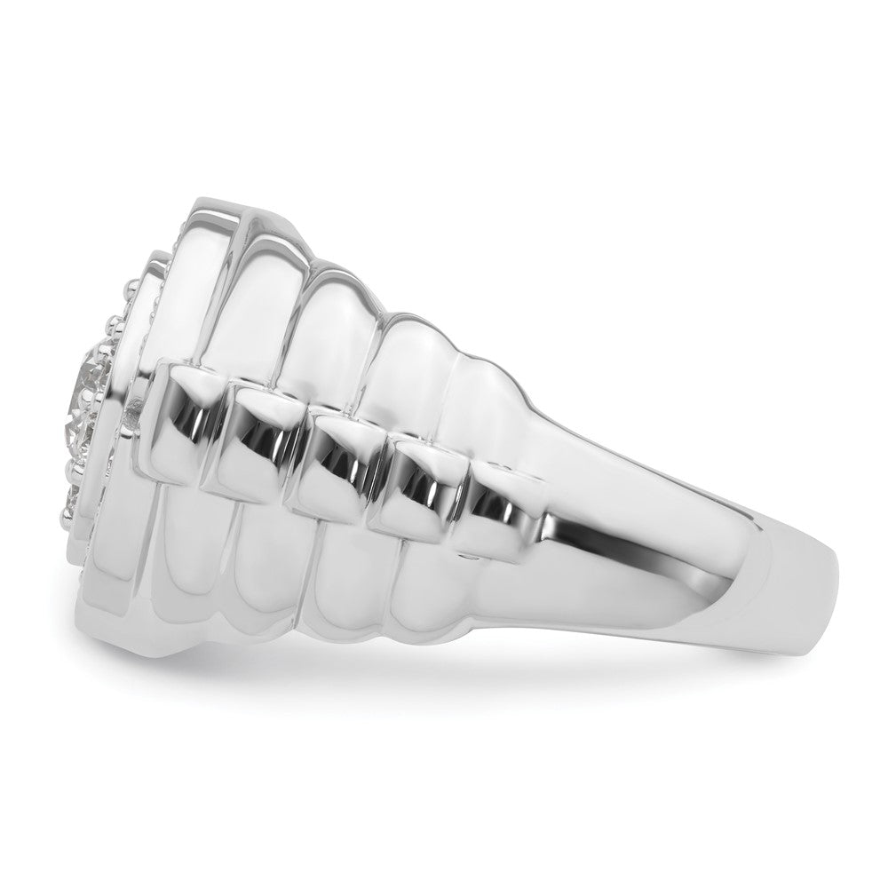 10k White Gold 1 1/5 Ct. Lab Grown Diamond VS/SI+ G+ Complete Men's Cluster Ring