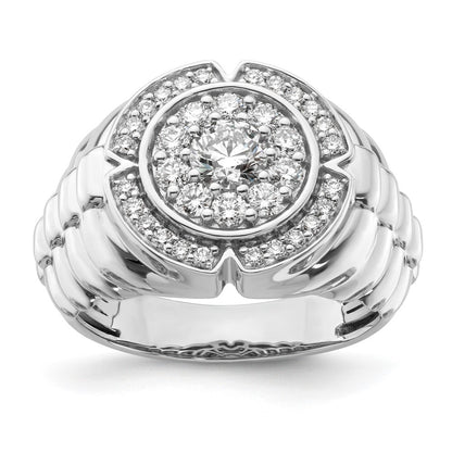 10k White Gold 1 1/5 Ct. Lab Grown Diamond VS/SI+ G+ Complete Men's Cluster Ring