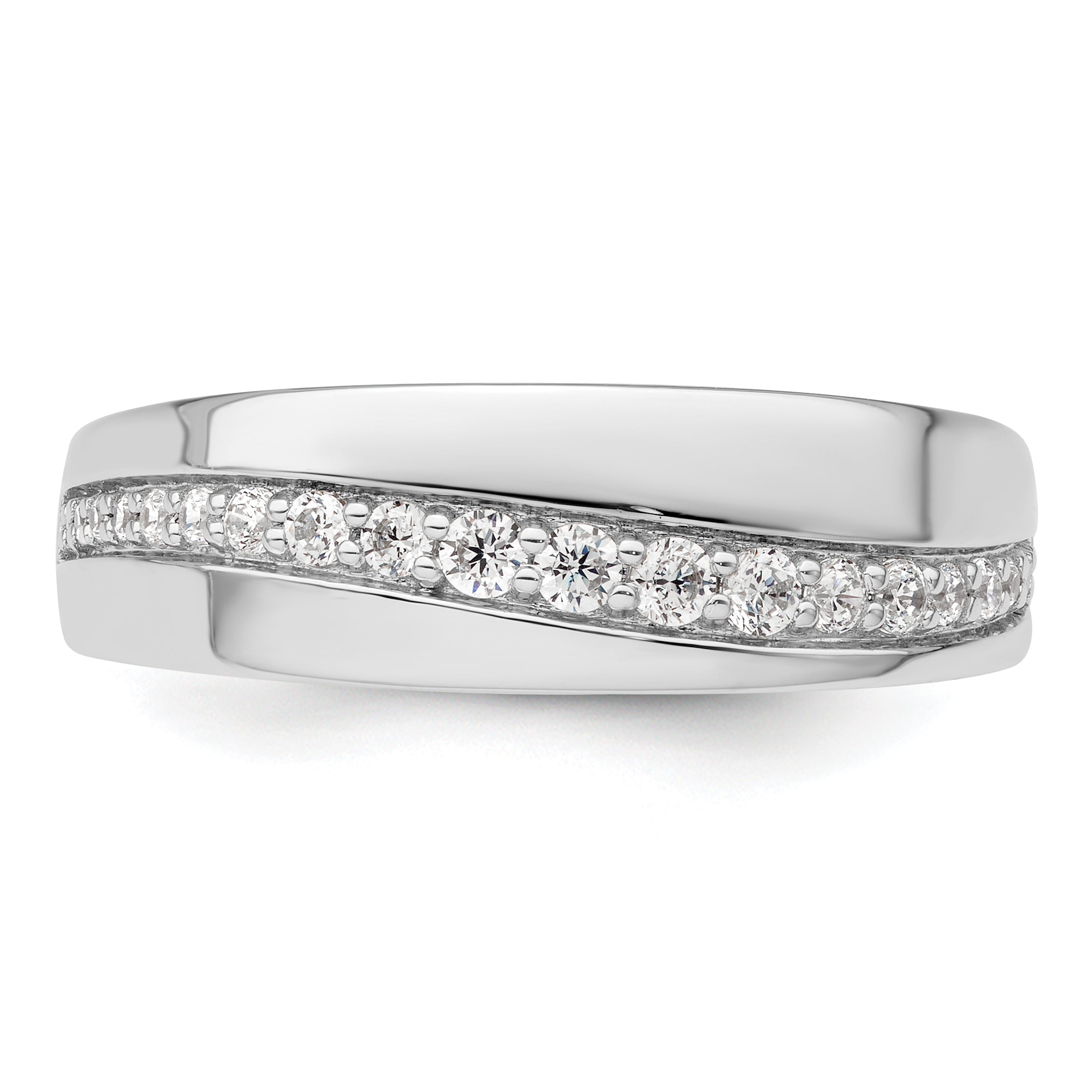 14K White Gold True Origin Men'S 3/8 Carat Lab Grown Diamond Vs D E F Band