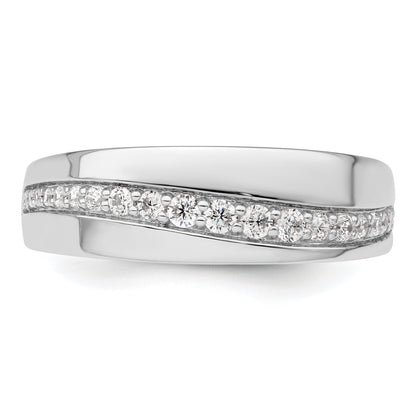 14K White Gold True Origin Men'S 3/8 Carat Lab Grown Diamond Vs D E F Band