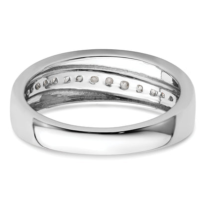 14K White Gold True Origin Men'S 3/8 Carat Lab Grown Diamond Vs D E F Band