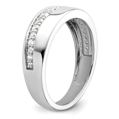 14K White Gold True Origin Men'S 3/8 Carat Lab Grown Diamond Vs D E F Band