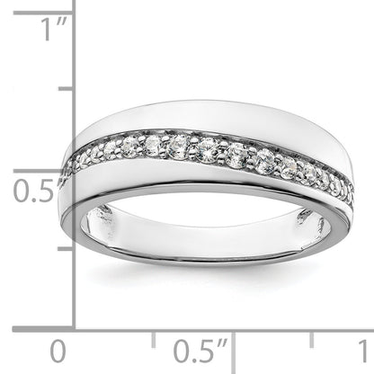 14K White Gold True Origin Men'S 3/8 Carat Lab Grown Diamond Vs D E F Band