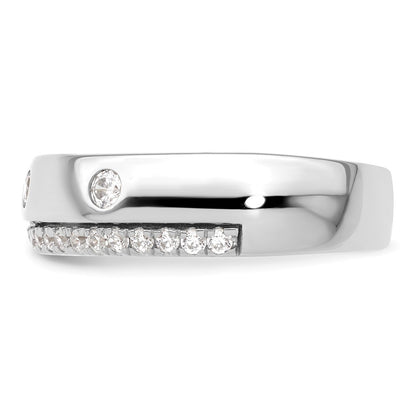14K White Gold True Origin Men'S 1/2 Carat Lab Grown Diamond Vs D E F Band