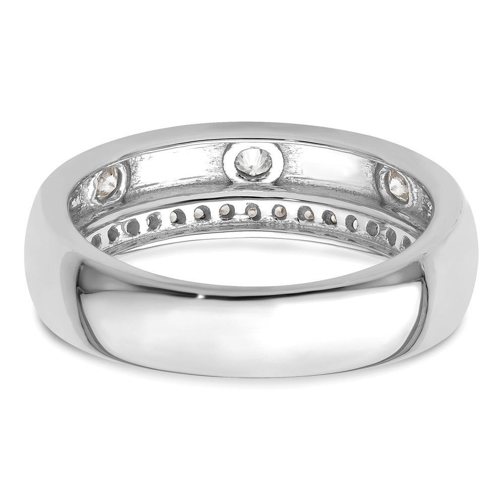 14K White Gold True Origin Men'S 1/2 Carat Lab Grown Diamond Vs D E F Band