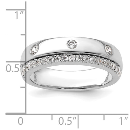 14K White Gold True Origin Men'S 1/2 Carat Lab Grown Diamond Vs D E F Band