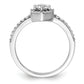 14k White Gold 5/8 Ct. Lab Grown Diamond VS/SI+ G+ Round Geometric Halo Engagement Ring