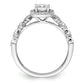 14k White Gold 3/4 Ct. Lab Grown Diamond VS/SI+ G+ Round Halo Engagement Ring